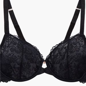 SAVAGE x FENTY Black Floral Lace Unlined Bra